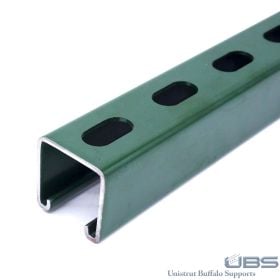 Unistrut P3000T 1-5/8" x 1-3/8" Slotted Channel, 10 FT, Perma-Green
