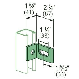 Unistrut P1750-EG: 90 Degree Angle Fitting, Electro-Galvanized, EA