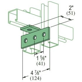 Unistrut P1821 EG: 4 Hole 90 Degree Angle Fitting, Electro Galvanized, EA