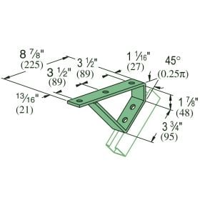 Unistrut P1944 GR 45 Degree Stair Tread Support - P1944-GR (Options: Perma Green? III)