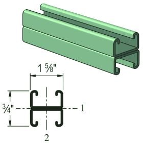 Unistrut P3301 Double Shallow Strut, 10 FT, Pre-Galv - P3301-10PG (Options: Pre-Galvanized Zinc, 10 Feet)