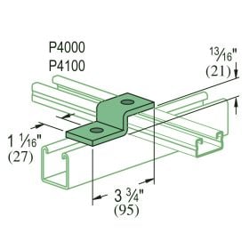 Unistrut P4045 EG Z Shaped Bracket - P4045-EG (Options: Electro-Galvanized)