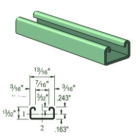  Unistrut P7000 Channel, 19 Ga, 10 FT, Green - P7000-10PG (Options: Pre-Galvanized Zinc, 10 Feet)