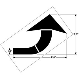4` Federal Curved Arrow Stencil - 1/8 Inch (125 mil)