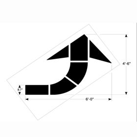 6` Federal Curved Arrow Stencil - 1/8 Inch (125 mil)