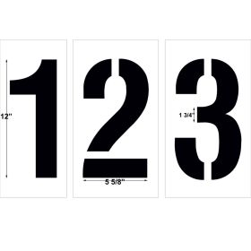 12 Inch Number Kit (0-9) - 1/8 Inch (125 mil)