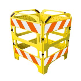 Yellow Safegate Mahhole Guard with 4 Sections, Engineer Grade Sheeting
