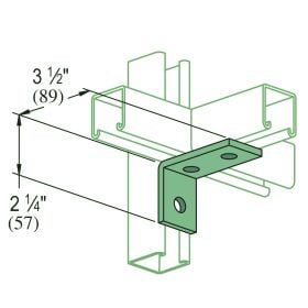 Unistrut P1458: 3 Hole 90 Degree Angle Fitting, Electro-Galvanized Finish