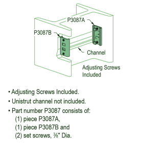 Unistrut P3087 Column Insert for 1-5/8" x 1-5/8" Channels (P1000, P1100, P2000)