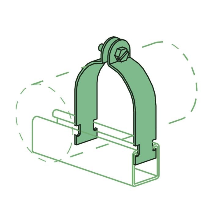 Unistrut P2038 EG One Hole OD Tubing Clamp - P2038-EG