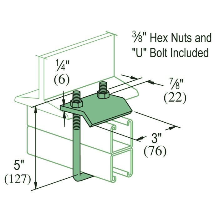 Unistrut P2786 EG U Bolt Beam Clamp - P2786-EG Unistrut P2786 EG U Bolt Beam Clamp - P2786-EG