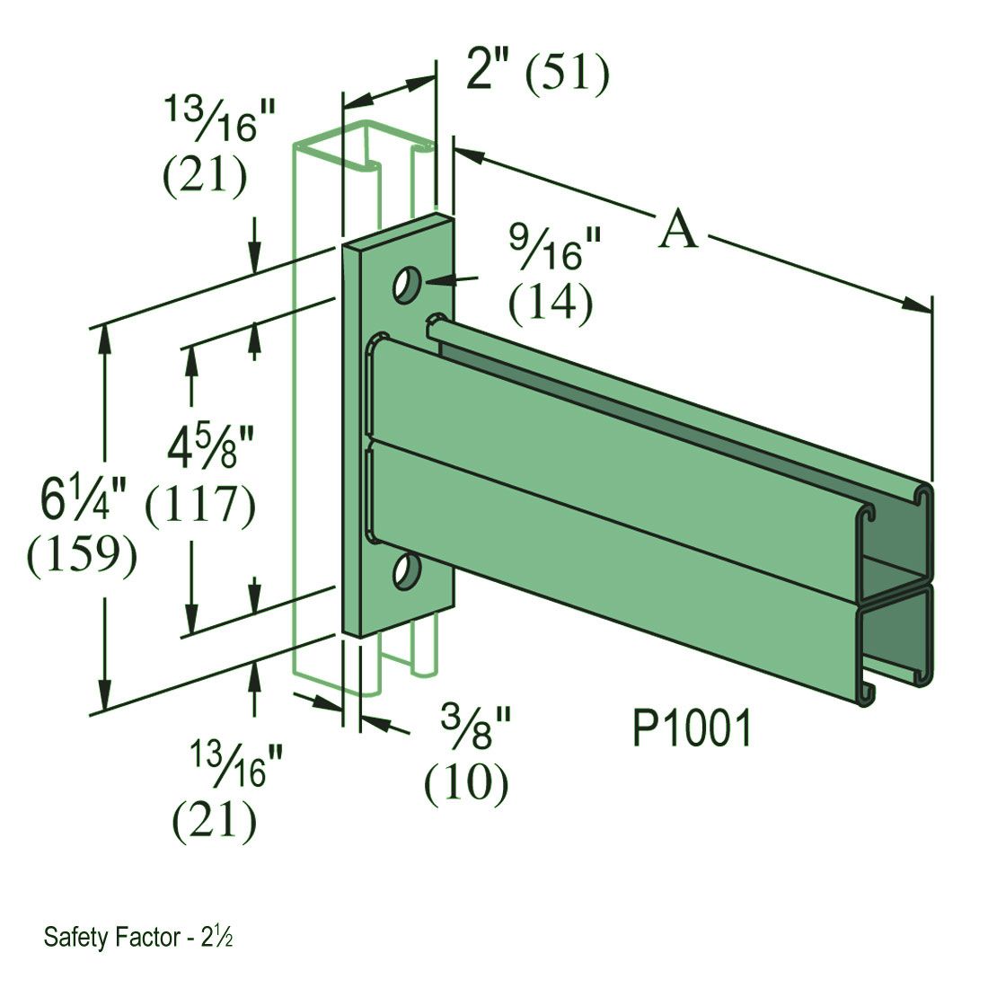 Unistrut P2542 P2543 P2544 P2545 P2546 Double Brackets