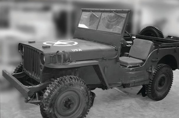 Eberl Iron Works fabricates bumpers for Jeep to aid in WWII War Efforts