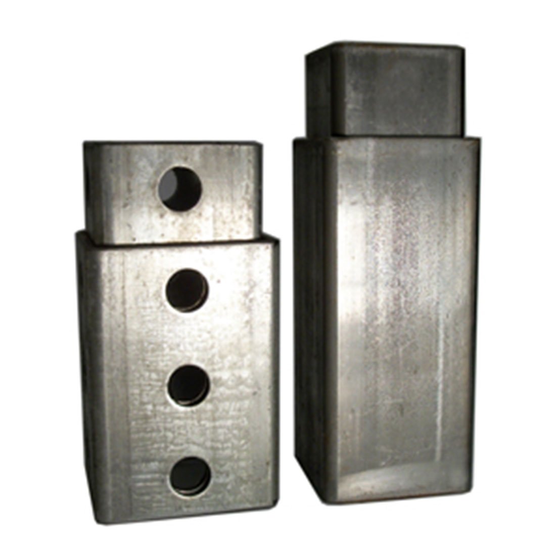 Telespar Tube: telescopic square tube with or without holes, in plain carbon steel or pre-galvanized finish